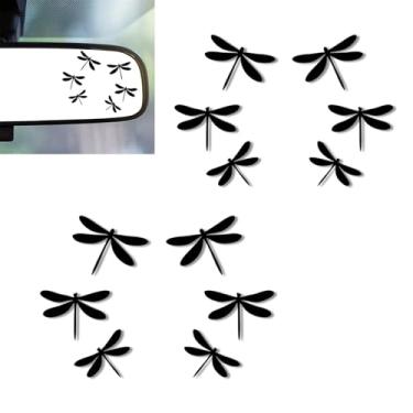 Imagem de 2 peças de decalque de espelho de carro libélula, adesivo para espelhos retrovisores, acessórios de carro libélula, adesivos e decalques fofos presentes para mulheres, homens, crianças, adolescentes