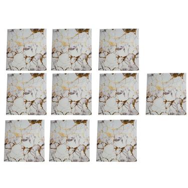 Imagem de Placa Adesiva Marmore 3D Kit 10 uni Papel de Parede Autocolante Ambiente Moderno Obra Reforma Casa Quarto Sala Cozinha