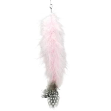 Imagem de Luzhengyang Recargas de varinha Feather Cat Teaser – Cabeças inspiradas em pássaros naturais, acessórios de brinquedo de gato para brincadeiras interativas (pacote com 5) (refil de tira fofa rosa)