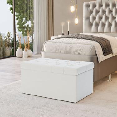 Imagem de Calçadeira Baú Sagitarius Para Cama de Solteiro 90cm no Tecido Courino - Agilidade e Elegância Aradecor