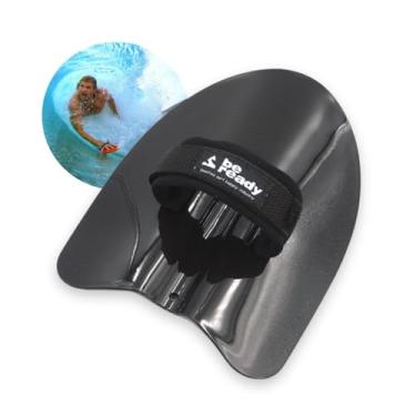 Imagem de HandPlane Body Surfing Be Ready - Pranchinha de Mão Deslize Rápido, Alça Regulável, Verão e Praia - Fibra/Nylon Super Resistente, Alça Neoprene (Preto, Média)