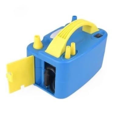 Imagem de Inflador Compressor Elétrico para Balões e Bexigas com 2 Bicos prático e eficiente design compacto encha dois objetos simultaneamente, fácil manuseio para celebrações(Azul)