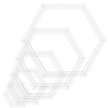 Imagem de AHANDMAKER 5 modelos hexagonais para acolchoamento, 5 polegadas, 7 cm, 10 cm, 12 cm, 15 cm, 15 cm, réguas hexagonais de acrílico para patchwork, costuras, patchwork