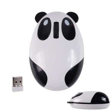 Imagem de Mouse sem fio fofo de desenho animado animal em forma de panda com receptor USB 2,4 GHz óptico recarregável silencioso kawaii mouse sem fio para laptop, PC, desktop, notebook, crianças, adultos