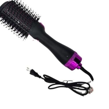 Imagem de Escova Secadora 110/220v Alisador Elétrica Escova de ar quente Modeladores de cabelo Com 3 Em1 (Roxo,220V)