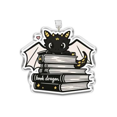 Imagem de MEIYSTICK Amuleto de plugue de poeira de dragão de livro, pingente Kindle, pingentes de plugue de pó de acrílico tipo C ou relâmpago, pingentes de acessórios Kindle, presentes de livros para meninos e