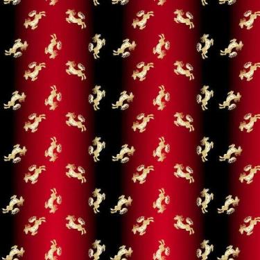 Imagem de Papel De Parede Cavalo Dourado Fundo Preto Vermelho Adesivo - LRP