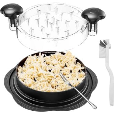 Imagem de Ferramenta de Fatiar Frango Manual com Tampa Visível Cabo Ergonômico Base Lavável em Máquina Lavar Louça Espinhos Afiados Triturador Carne Eficiente para Porco Bovina Legumes Perfeito Cozinha
