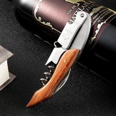 Imagem de Abridor de vinho, saca-rolhas sem esforço para vinho tinto e branco, abridor de garrafa de vinho fácil de usar, acessório de vinho compacto para bar de cozinha doméstica, prata
