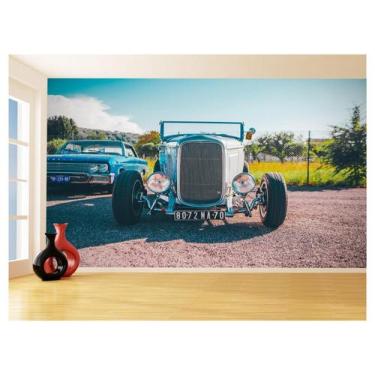 Imagem de Papel De Parede 3D Carro Antigo Hot Rod Custom 3,5M Cxr52 - Você Decor