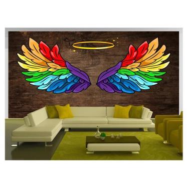Imagem de Papel De Parede 3D Arte Asas Selfie Insta Cores 3,5M Tra248 - Você Dec