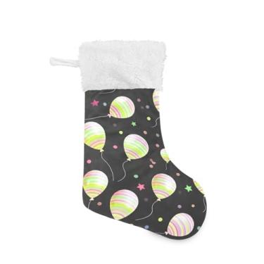 Imagem de GakkiGii Meias de Natal com balões fofos, pacote com 2, decoração grande para pendurar na parede da árvore da lareira, 45 x 31 cm