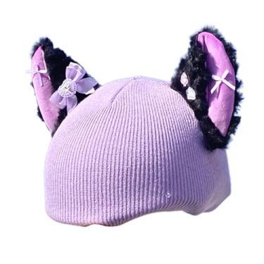 Imagem de Dynwave Capa para capacete de esqui com orelhas de gato e laço, acessório adorável e criativo para snowboard esqui. Ideal para skate esportes de inverno.