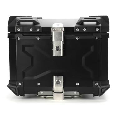 Imagem de Luocute Capa Superior para Motocicleta, Caixa Traseira de Liga de Alumínio Com Trava Dupla de Liberação Rápida e Forro de Couro, para Armazenamento de Equipamento de Equitação de Capacete (vinagre)