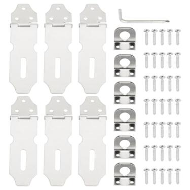 Imagem de PATIKIL 6 peças de ferrolho de cadeado de aço inoxidável, ferrolho de trava de 6 cm, trava deslizante para porta, fecho de segurança com parafusos para armário, jardim, quintal, galpão, armário