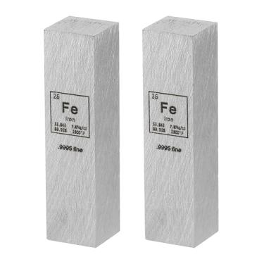 Imagem de PATIKIL Cubo de ferro de 2 peças, 0,5 x 0,5 x 2 vara de densidade Fe haste de elemento de alta densidade cubo de metal exclusivo tabela periódica de elementos coleções experimento de laboratório