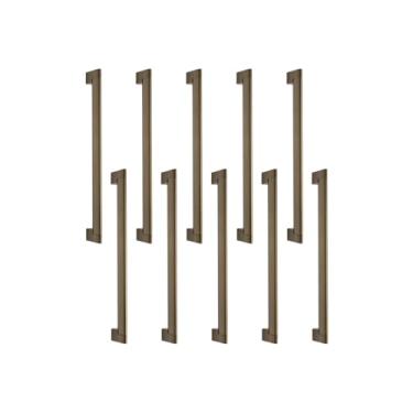 Imagem de Kit 10 Puxador Móveis Armário Cozinha Escritório Obill 192mm (Bronze Fosco)
