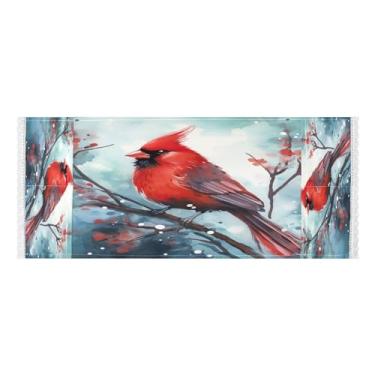 Imagem de Wassud Capas de lavadora e secadora de pássaros vermelhos, protetor de lavadora com sacos de armazenamento, capa de geladeira à prova de poeira com bolsos para lavanderia doméstica, cozinha, 120 x 55