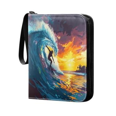 Imagem de Wassud Fichário de 4 bolsos para cartas colecionáveis de surfe comporta 400 cartões padrão, álbum TCG CCG MTG, presentes para colecionadores, meninos e meninas