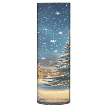 Imagem de CEBUGI Vaso de flor de árvore de Natal 10 cm x 30 cm Vaso cilíndrico para flores, vaso transparente inquebrável para decoração de casa de festa de casamento