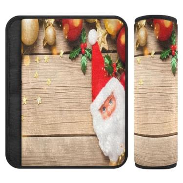 Imagem de Burbuja Capa para cinto de segurança de carro de madeira de Natal protetor de cinto de segurança de carro macio confortável para alça de ombro de assento, 1 par médio