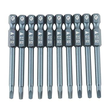 Imagem de Conjunto de bits de chave de fenda 10pcs haste de 1/4 de polegada 65mm S2 liga de aço cabeça triangular bits de chave de fenda de alto torque duráveis ​​para chaves de fenda
