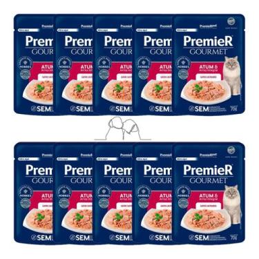 Imagem de Ração Úmida Premier Gourmet Gatos Adultos Castrados Atum E Arroz Integ