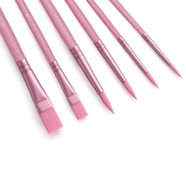 Imagem de Conjunto de pincéis de tinta para pintura acrílica, pincéis de aquarela, pincéis de cabelo de nylon para telas acrílicas a óleo, aquarela, rosto, unhas, miniatura, detalhes, desenhos, materiais de