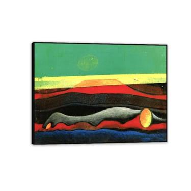 Imagem de Max Ernst Poster Uma Vida Dupla Reproduções de Pinturas Famosas Surrealismo Arte de Parede Tela Max Ernst Decoração de Parede para Presentes de Sala de Estar 80 x 60 cm (32 x 24 polegadas) Moldura