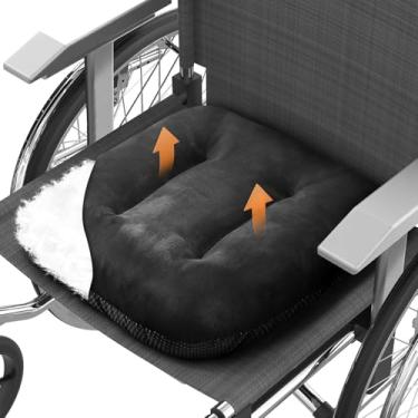 Imagem de Usmack Almofadas de cadeira de rodas de algodão 16 x 16 para idosos, capa lavável removível e alça de transporte, alívio de pressão e almofada de assento de cadeira de rodas antiescaras para cadeira