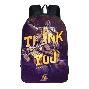 Imagem de Mochila escolar infantil Kobes Bryants com impressão 3D Oxford