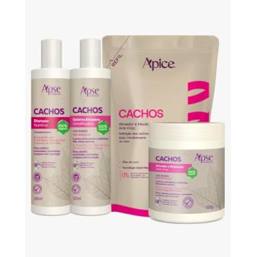 Imagem de Kit Shampoo, gelatina, Ativador Refil Ativador Cachos Apice