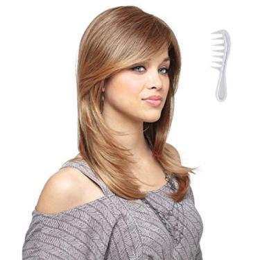 Imagem de Coleção de perucas de monofilamento Amore BRANDI por Rene of Paris e pente para levantar perucas - CREAMY TOFFEE-R - Pacote com 2 itens
