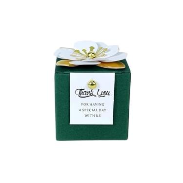 Imagem de GTIANHE-TAN Pequenas caixas de presente para lembrancinhas de festa, pacote a granel, embalagem versátil (verde branco, 20 peças_6,5 x 6,5 cm)