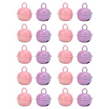 Imagem de Siwoted 20 peças cor rosa jingle bells 22mm boa decoração rosa roxo pequeno jingle bells para roupas diy saco chaveiro acessórios