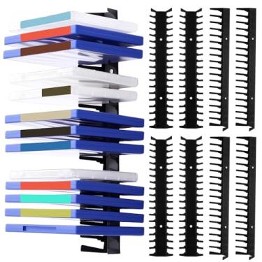 Imagem de Otoolling 8 peças de armazenamento de videogame, suporte de metal resistente, suporte de parede, prateleiras de armazenamento de mídia compatíveis com DVD, organizador de videogame, acessórios de