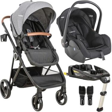 Imagem de Carrinho Bebe Kiddo Cosmos Bebe Conforto Base Isofix Grafite