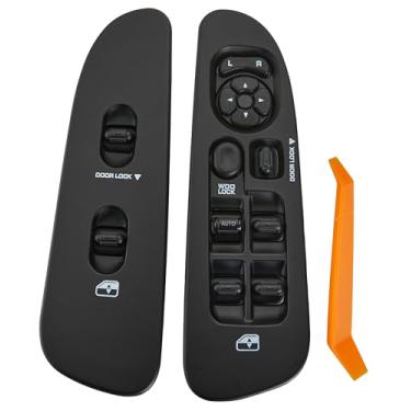 Imagem de ZAPOSTS Interruptor mestre de janela elétrica do lado do motorista e do passageiro para Dodge Ram 1500/2500/3500 2002-2009, Dakota 2001-2004, Sprinter 2500 2005-2009, painel preto