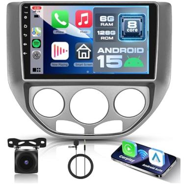 Imagem de [6G + 128G] Estéreo automotivo para Ford Focus 2005-2008, tela sensível ao toque IPS de 9 polegadas com CarPlay sem fio e Android Auto, rádio de carro Android 15 de 8 núcleos, visão panorâmica de 360°