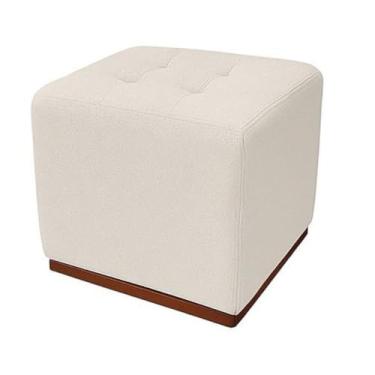 Imagem de Kit Com 2 Puff Quadrado Decorativo Tecido Bouclé Quarto Sala Descanso de Pé Sala，Quarto(Branco)