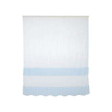 Imagem de Cortina de janela de poliéster Ainoli Valências Voile Quarto Decoração de sala de estar (Azul)