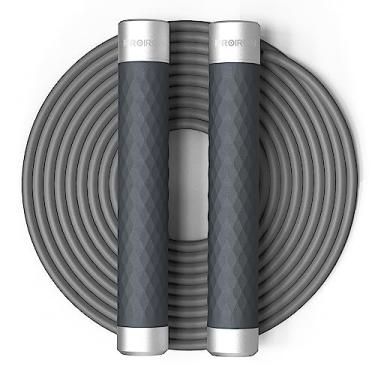 Imagem de PROIRON Corda de pular corda de pular dupla ponderada rolamentos de esferas giratórios de 360° com dupla queima de gordura sem emaranhamento com alça de alumínio corda de salto ponderada para