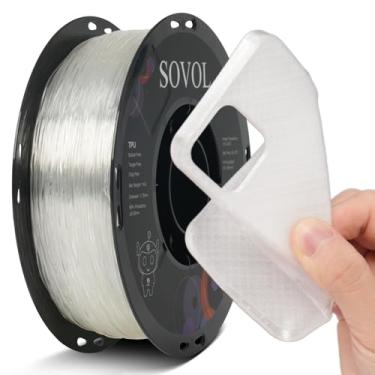 Imagem de Sovol Filamento TPU 1,75 mm, filamento de impressora 3D flexível TPU macio 95A com alta elasticidade, 1 kg (2,2 lbs), precisão dimensional +/- 0,02 mm, serve na maioria das impressoras FDM