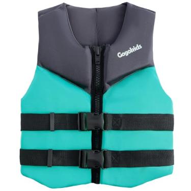 Imagem de Gogokids Colete de natação juvenil jaqueta de piscina para crianças de 22,7 a 40,8 kg, 34 a 56,7 kg, natação, caiaque, passeios de barco