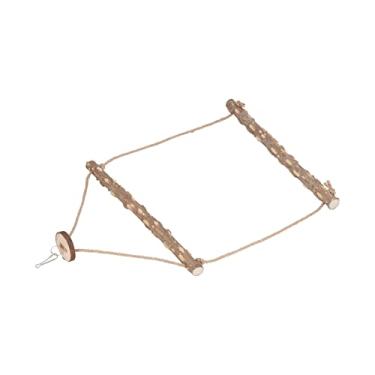 Imagem de aqxreight Grande Gaiola de Pássaros Balanço de Madeira Natural Seguro Pendurado Pássaros Em pé Brinquedo de Mastigação para Papagaios será Lindo Enjaulado como o Mundo Vem Conceito de Design