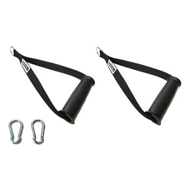 Imagem de Manopla Puxador Crossover Polia Pulley (Par) +2 Mosquetões