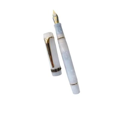 Imagem de AEHON Caneta-tinteiro acrílica limão ponta longa faca bonita mármore âmbar caneta de tinta escrita escritório negócios novo (21)