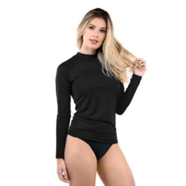 Imagem de Camisa Feminina Proteção Solar Uv+50 Camiseta Segunda Pele Térmica Pra