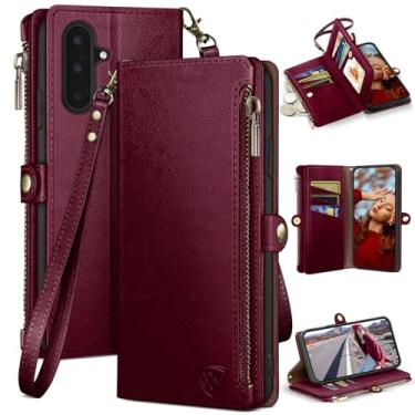 Imagem de XcaseBar Capa carteira compatível com Samsung Galaxy A17 5G com zíper para cartão de crédito 【bloqueio RFID】, capa flip fólio de couro PU à prova de choque feminina masculina para Samsung A17 capa