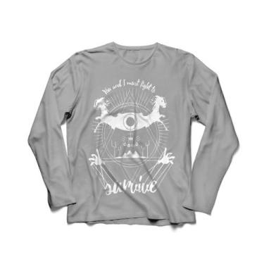 Imagem de Camiseta Manga Longa Feminina Muse Hysteria, Cinza mescla claro, GG